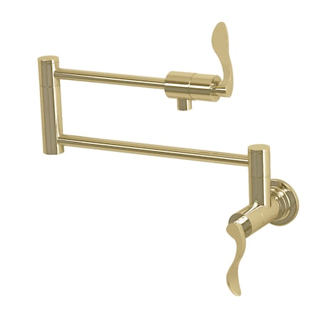 Kingston Brass KS4102DFL Wall Mount Pot Filler, Polished Brass KS4102DFL